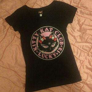 Lucky 13 Black Kitty Kay t-shirt